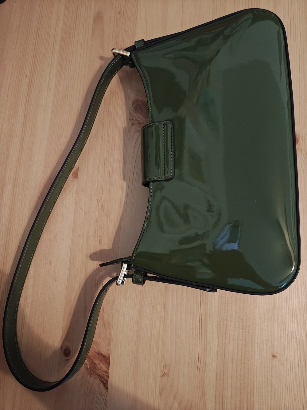 kate spade glossy dark green patent shoulder bag - Picture 2 of 3